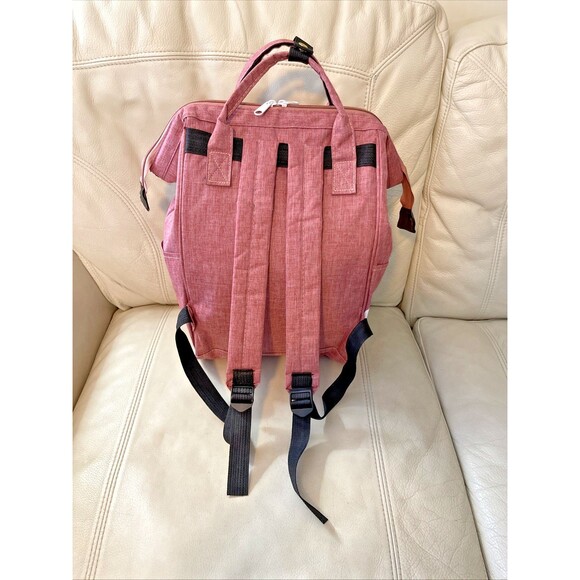 Anello Minnie Mouse Backpack Bag Top Handle Nylon Lightweight Pink - Picture 3 of 12